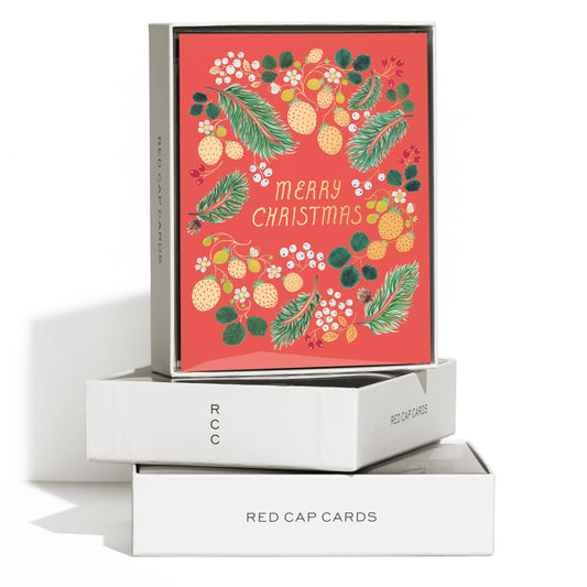 Red Cap Cards - Berry Christmas Holiday Greeting Card