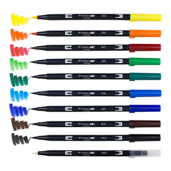 Tombow Dual Brush Pen Colors - Primary Palette