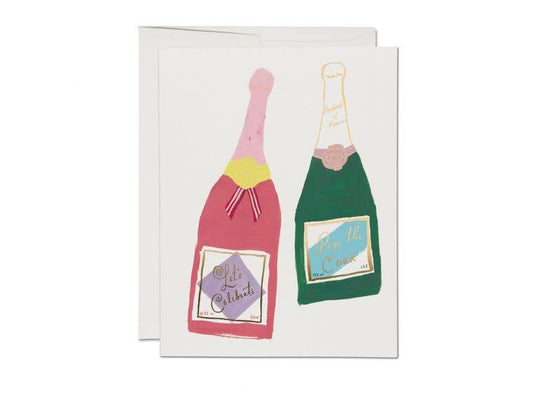 Red Cap Cards - Champagne congratulations greeting card