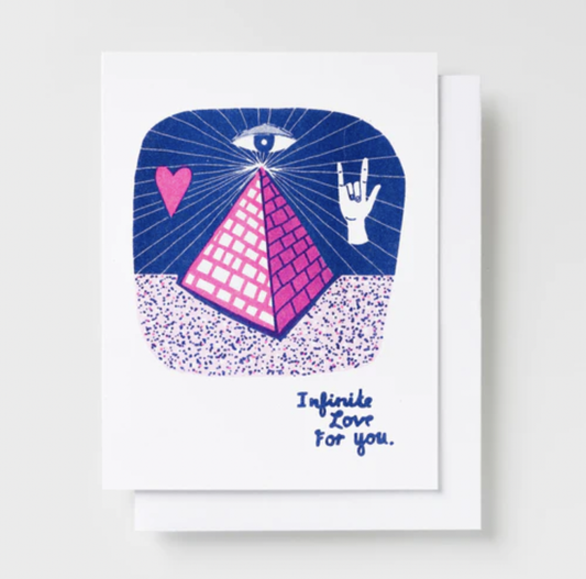 Yellow Owl - Infinite Love For You - Risograph Card