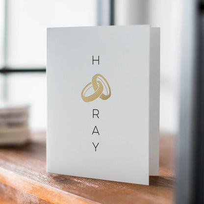 Fine Moments - Hooray Gold Foil Wedding and Engagement Card