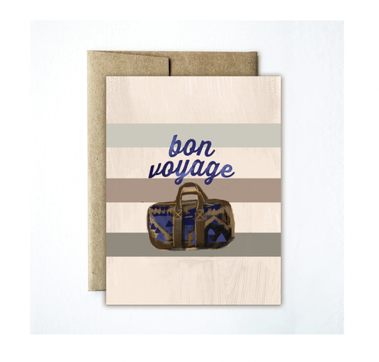 Ferme √† Papier - Striped Bon Voyage Greeting Card