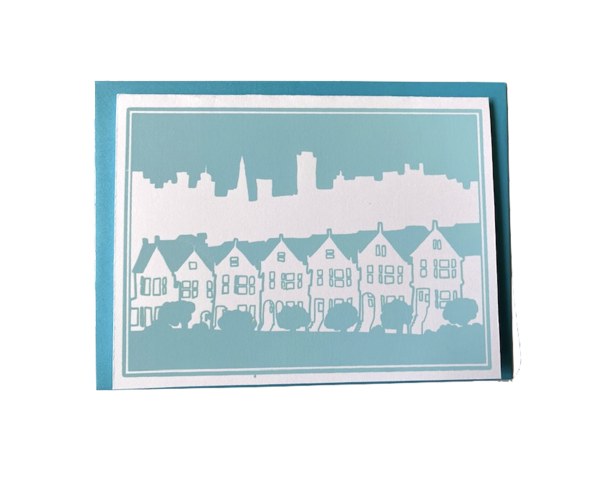 Anne Breedlove - Painted Ladies Card - Blue - A6