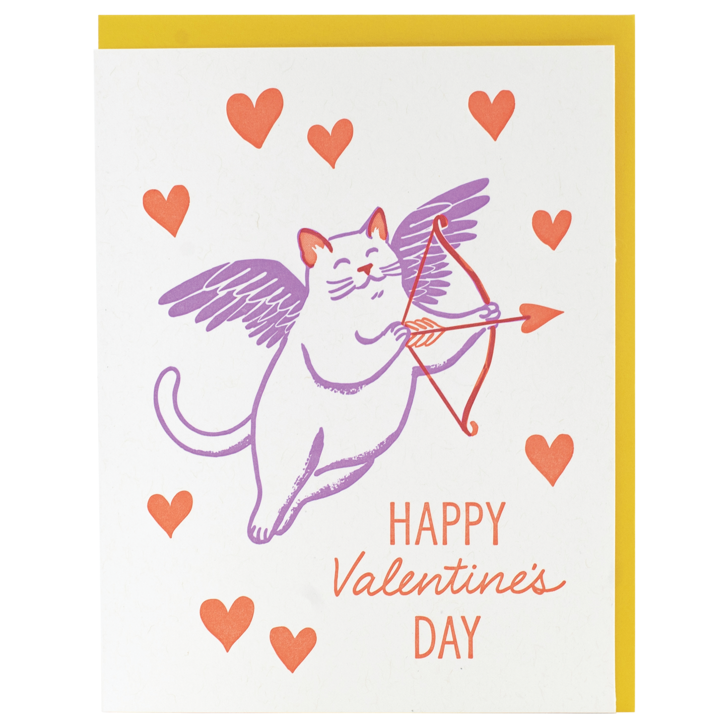 Smudge Ink - Cupid Cat Valentine's Day Card