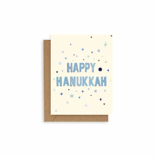 Adelfi - Blue Stars Happy Hanukkah Card