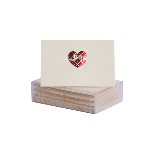 PAULA SKENE - Imperial Heart in Red, Silver and Gold Enclosure Card: Single Sleeved Card