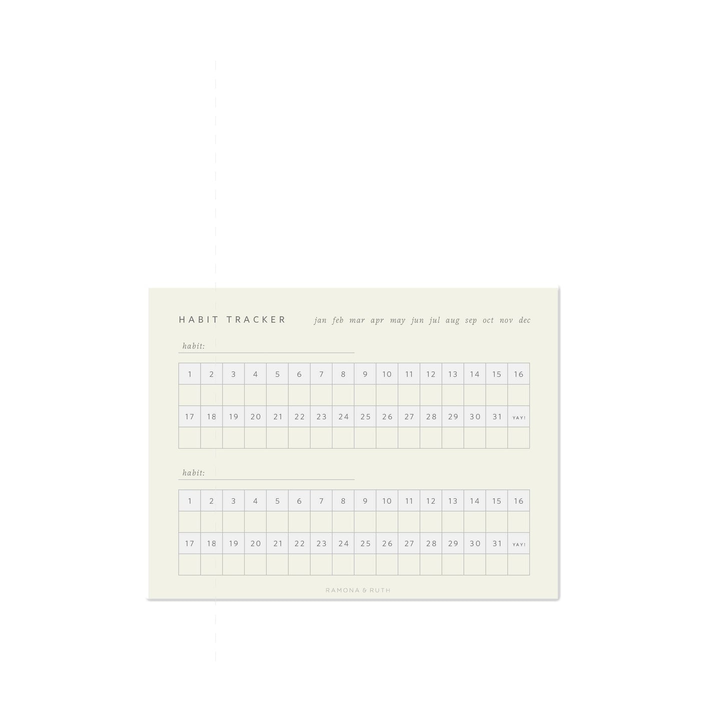 Ramona & Ruth - Monthly Habit Tracker Notepad