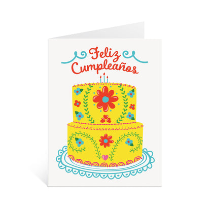 Lucy Loves Paper - Mexican Embroidery Cake - Feliz Cumpleaños Card (A2)