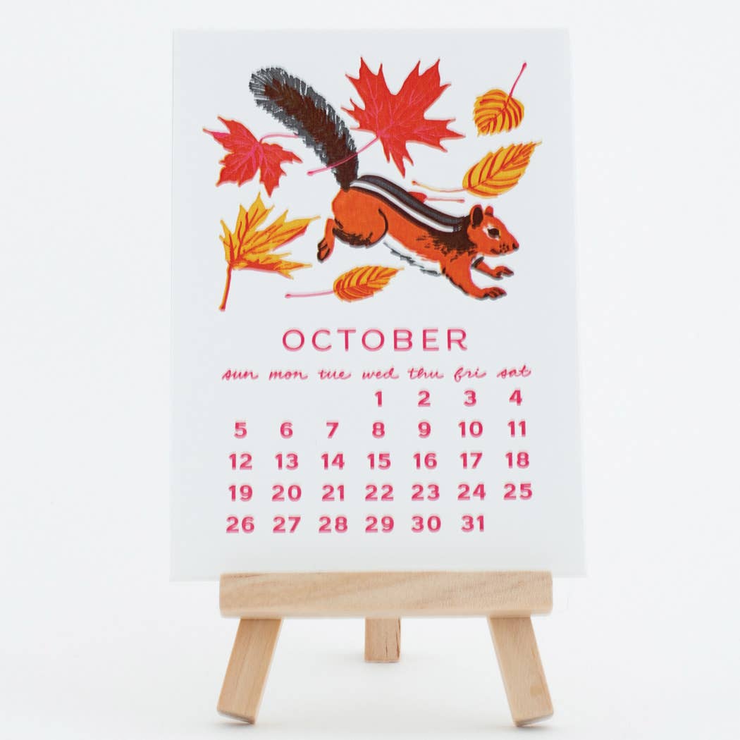 Smudge Ink - 2025 Forest Friends Letterpress Desk Calendar