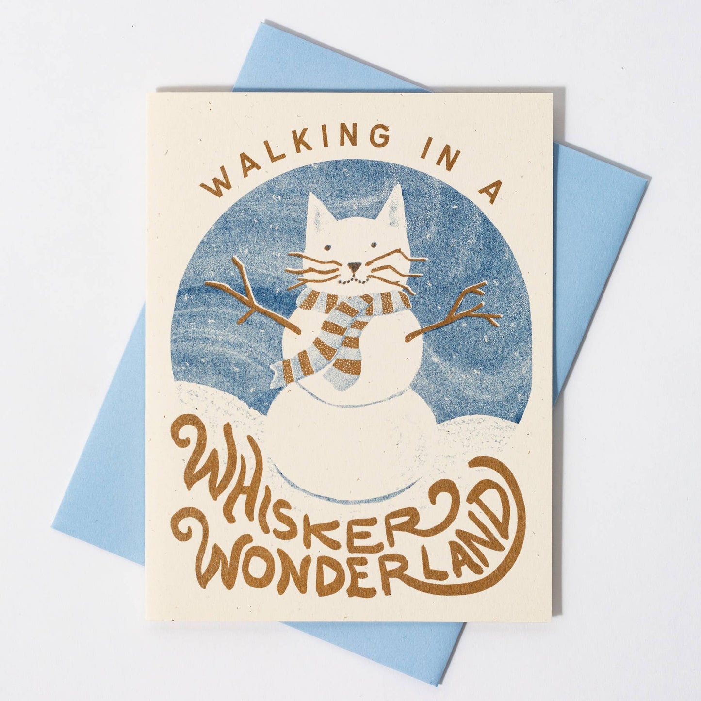 Bromstad Printing Co. - Walking in a Whisker Wonderland - Risograph Holiday Card