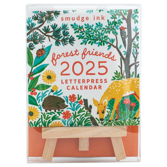 Smudge Ink - 2025 Forest Friends Letterpress Desk Calendar