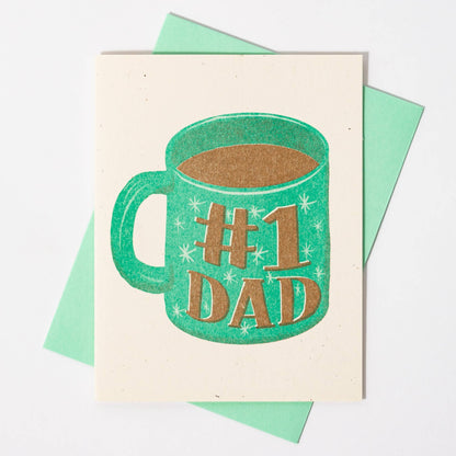 Bromstad Printing Co. - #1 Dad Mug - Risograph Card