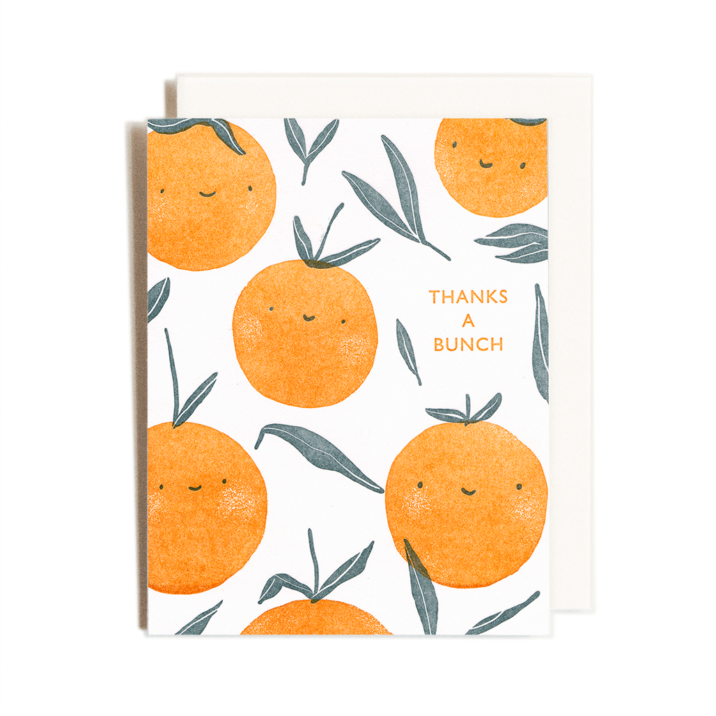 Homework Letterpress -  Thank You Oranges