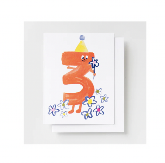 Yellow Owl Workshop - Birthday 3 - Risograph Card