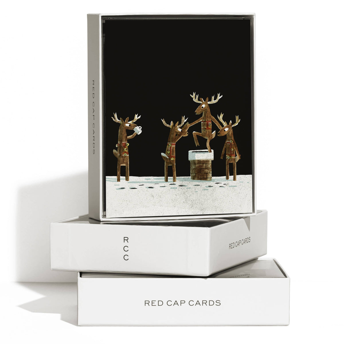 Postscript Cards Red Cap Cards - Down the Chimney holiday greeting card – post.script.