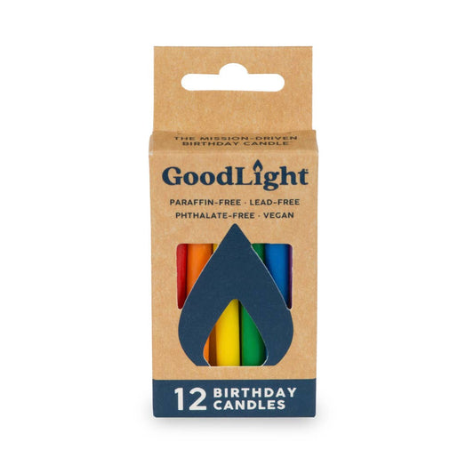 GoodLight Natural Candles - Birthday Candles | 12-Count Box: Multi-Color