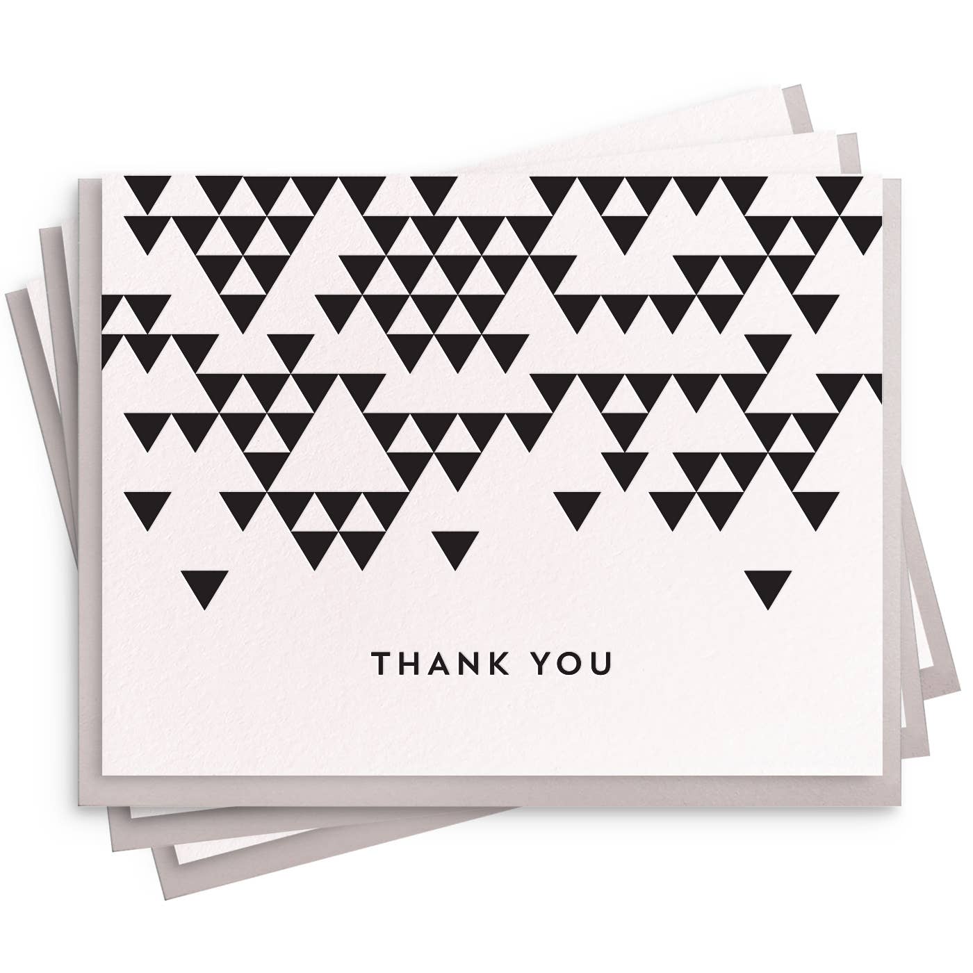 Dahlia Press - Thank You Triangle - Set Of 6 Letterpress Thank You  Cards