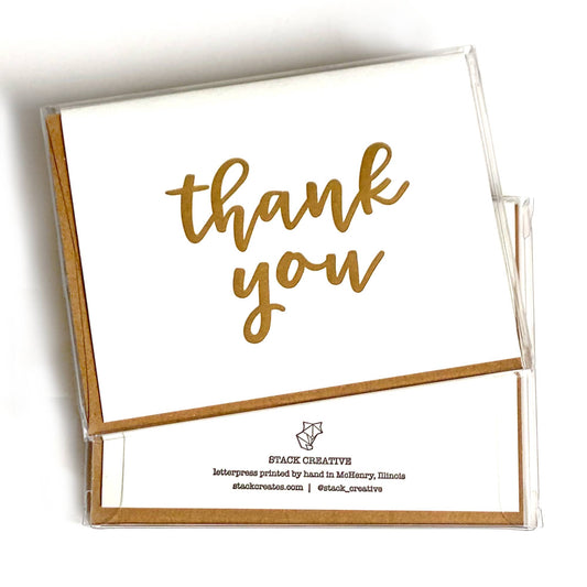 Stack Creative - Thank You Card - Gold