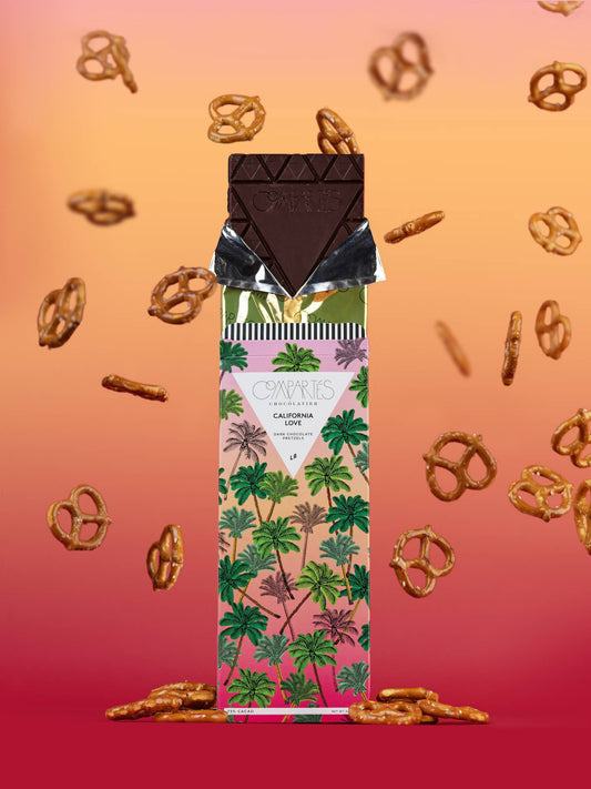 Compartes Chocolate - California Love Dark Chocolate Salted Pretzel Bar