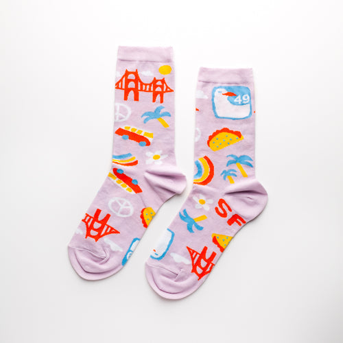 Yellow Owl Workshop - SF Crew Socks - Women's