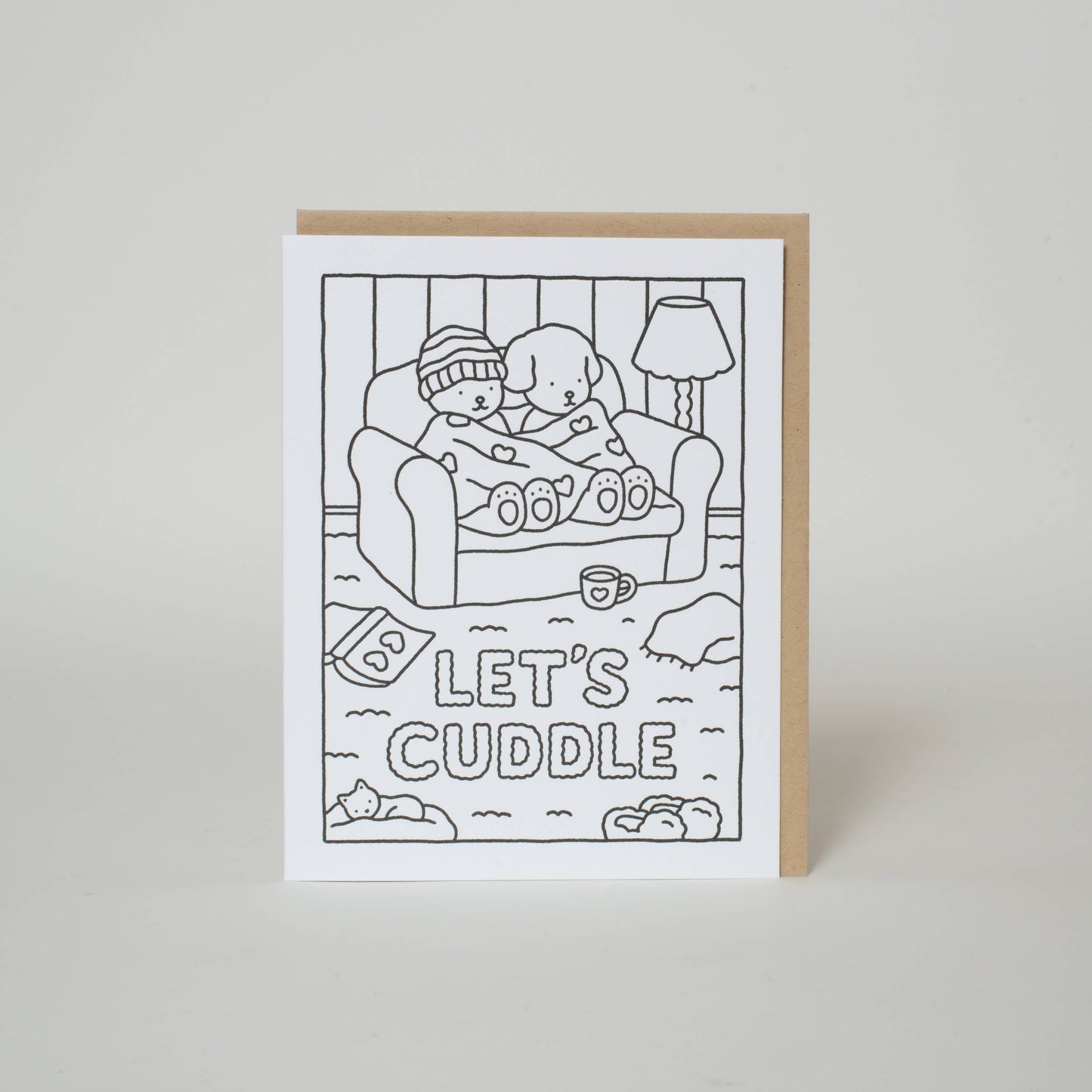 Bobbie Goods - Let's Cuddle Coloring Greeting Card