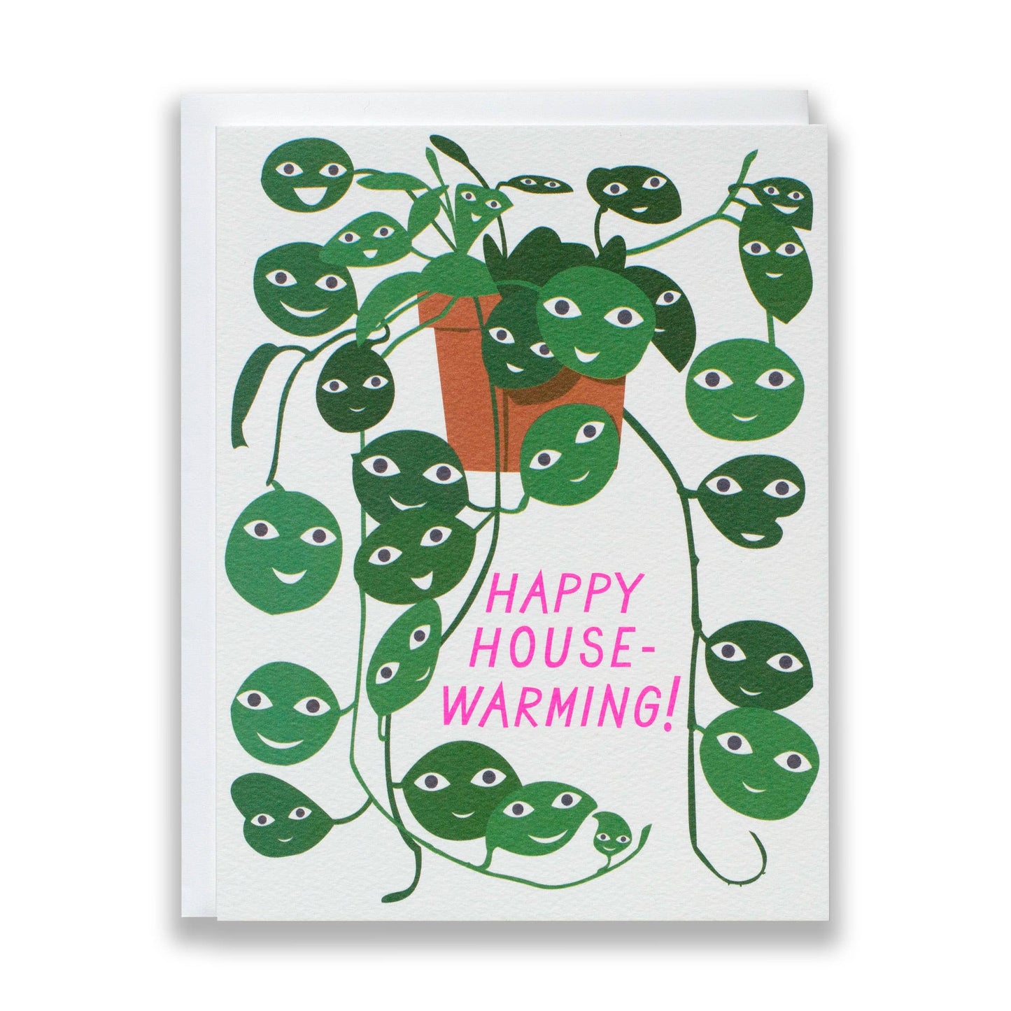 Banquet Workshop - Happy Housewarming - Smiling Houseplants - Note Card