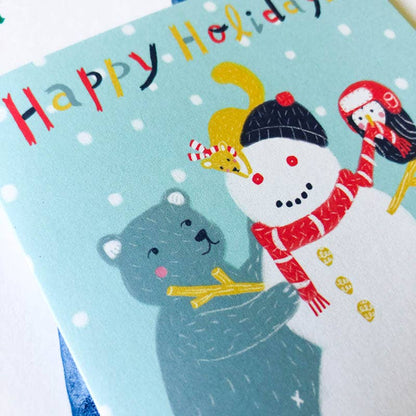 Honeyberry Studios - Snowman Happy Holidays Greeting Card