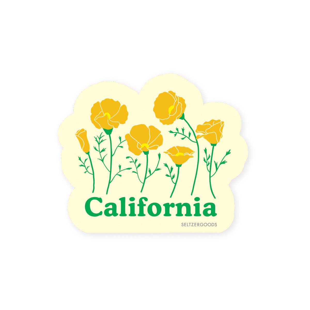 Seltzer Goods - CA Poppies Sticker