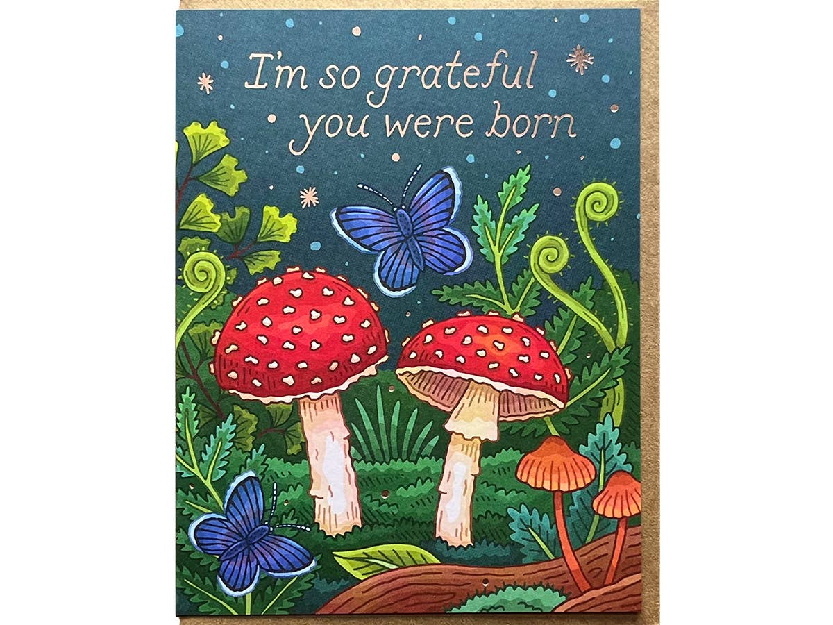 Noteworthy Paper & Press - Mushrooms Birthday Card