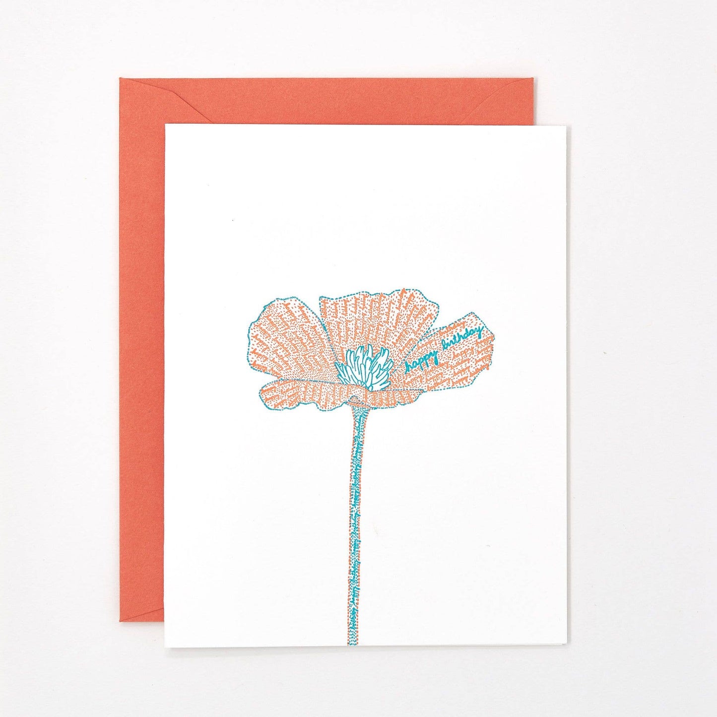 Helen Edna - Birthday Poppy Letterpress Card