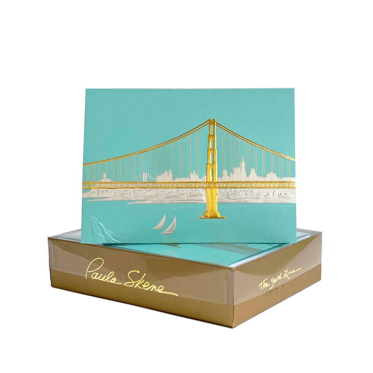 PAULA SKENE - SF Skyline on Teal Blank