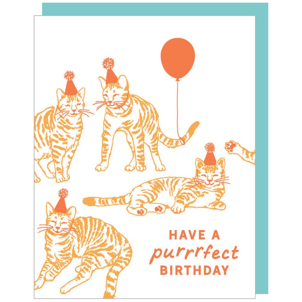 Smudge Ink - Cat Party Birthday Card