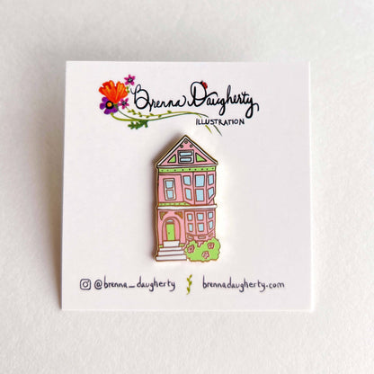 Brenna Daugherty Illustration - San Francisco Pink House Enamel Pin