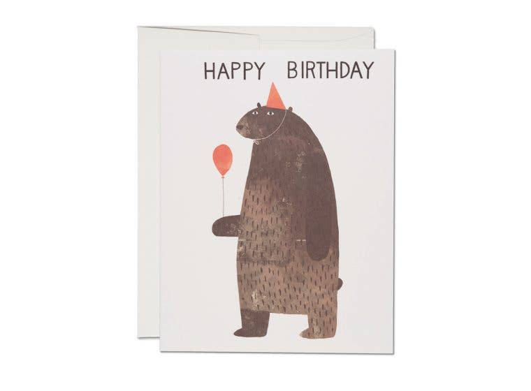 Red Cap Cards - Party Bear birthday