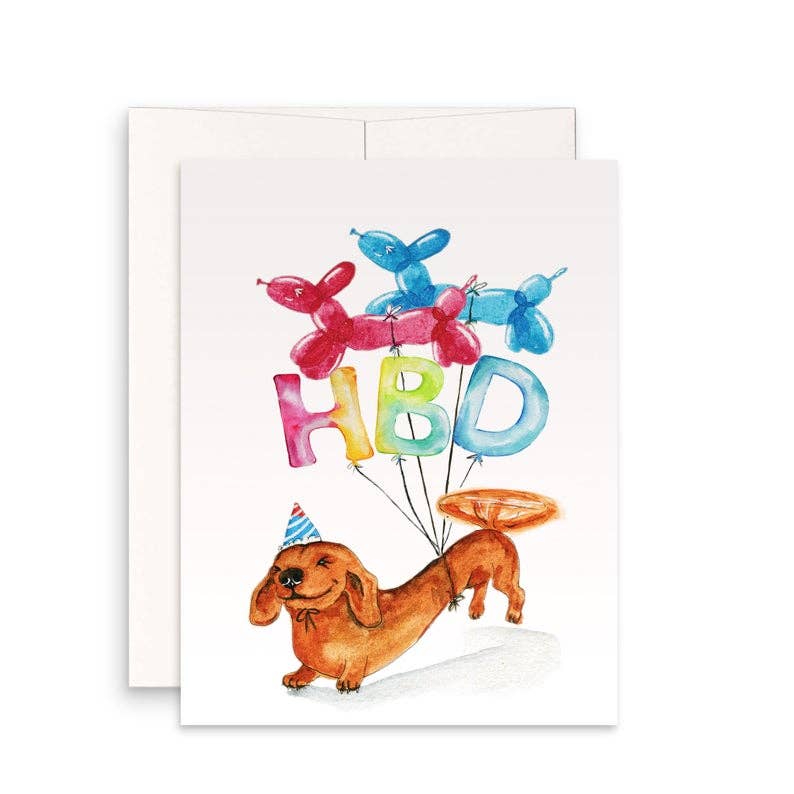 Liyana Studio - Wiener HBD Party Balloons - Funny Birthday Card