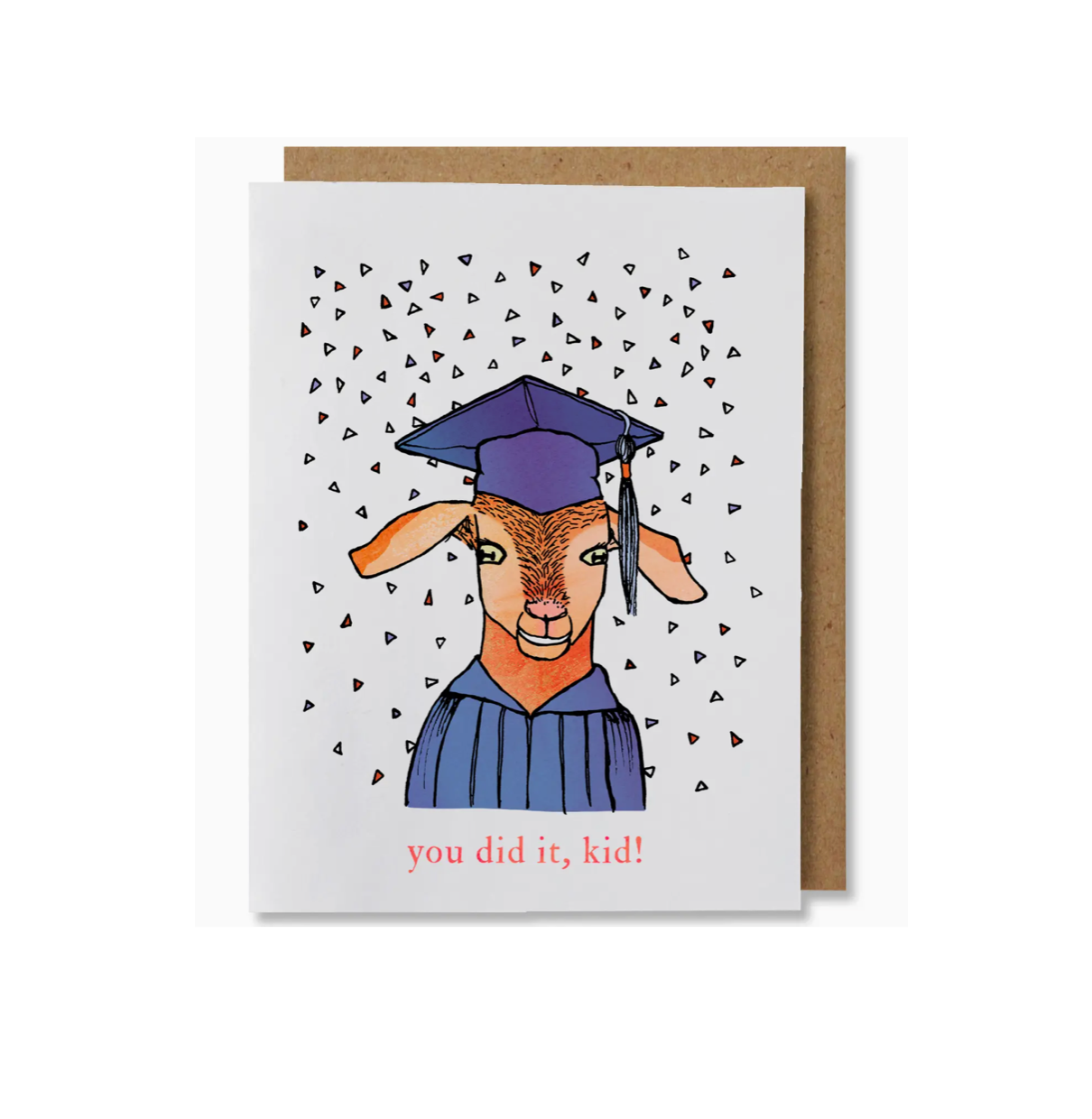 NANU Studio - You Did It Kid - Illustrated Funny Goat Pun Graduation Card