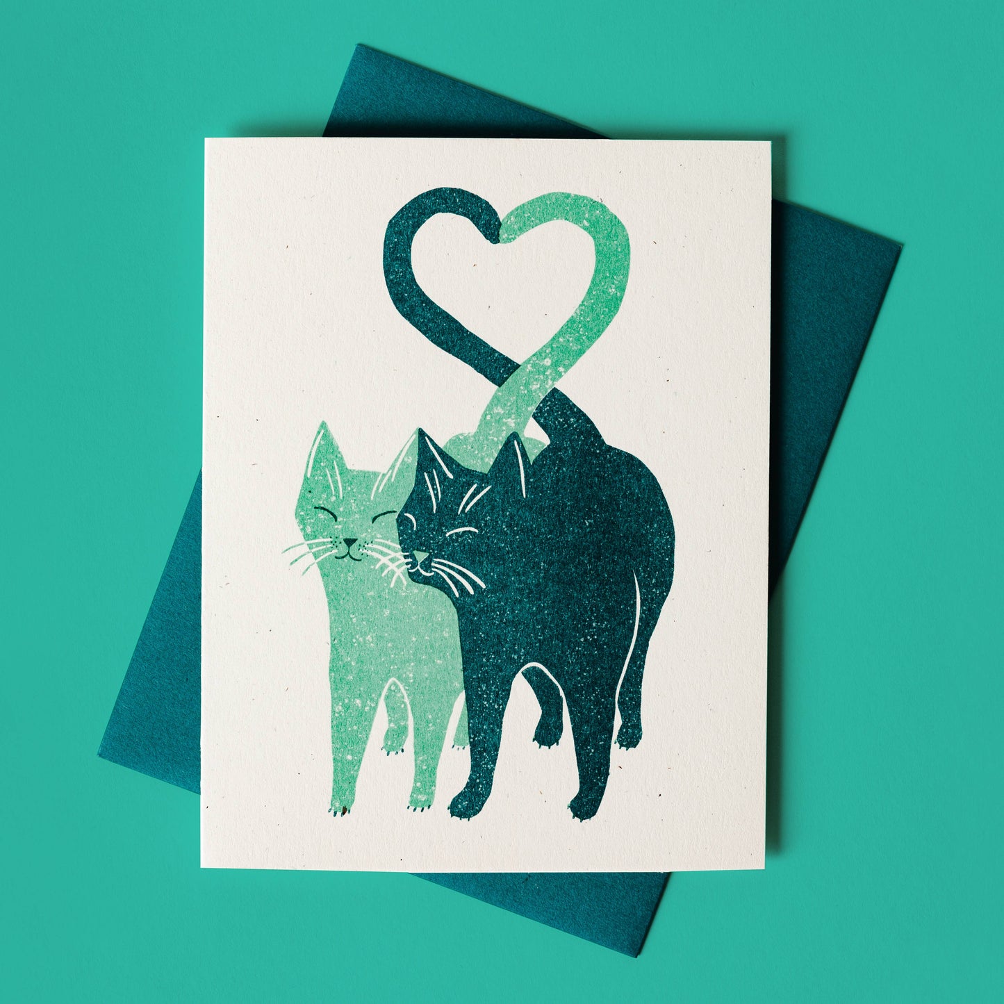 Bromstad Printing Co. - Love Cats - Risograph Card