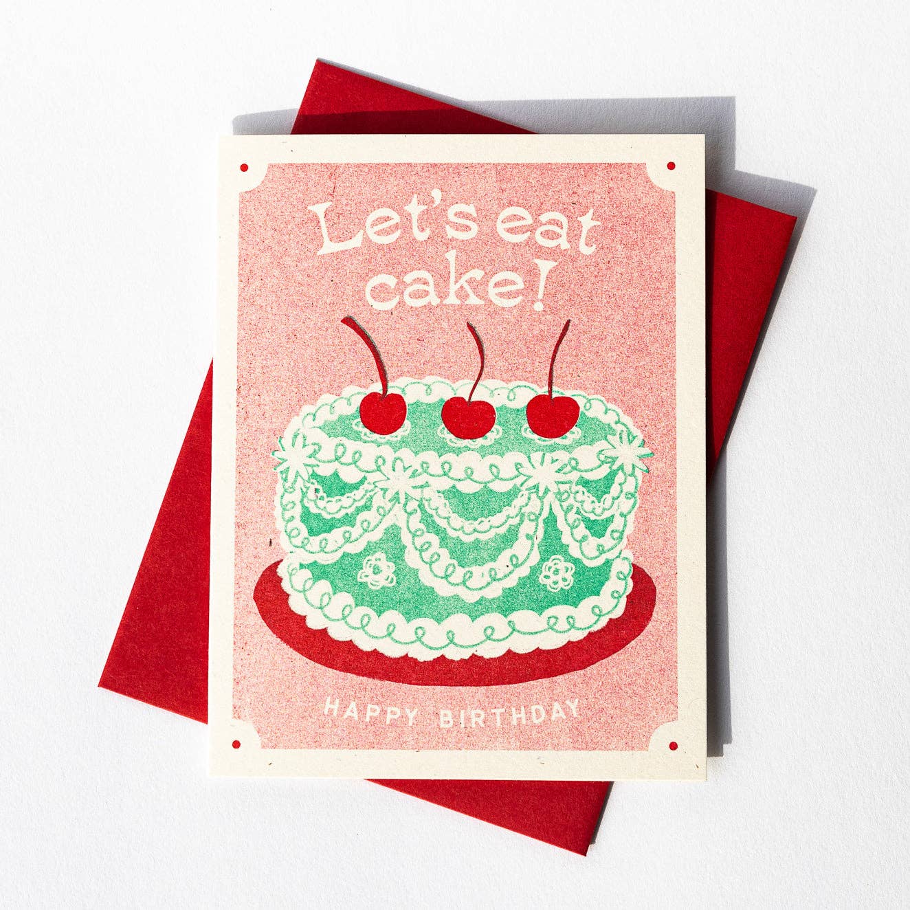 Bromstad Printing Co. - Let's Eat Cake - Risograph Birthday Card