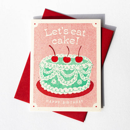 Bromstad Printing Co. - Let's Eat Cake - Risograph Birthday Card