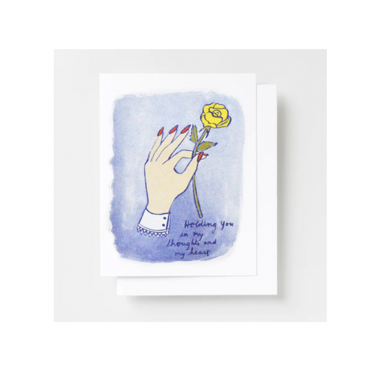 Yellow Owl Workshop - Holding You in My Thoughts - Risograph Card