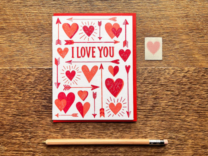 Noteworthy Paper - I Love You Hearts and Arrows Card