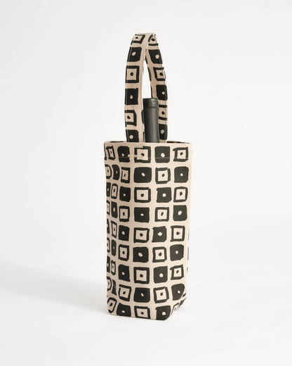 LCQKS - Hand-Sewn Cotton Canvas Wine Tote from St. Louis: Pesto (Snakes)