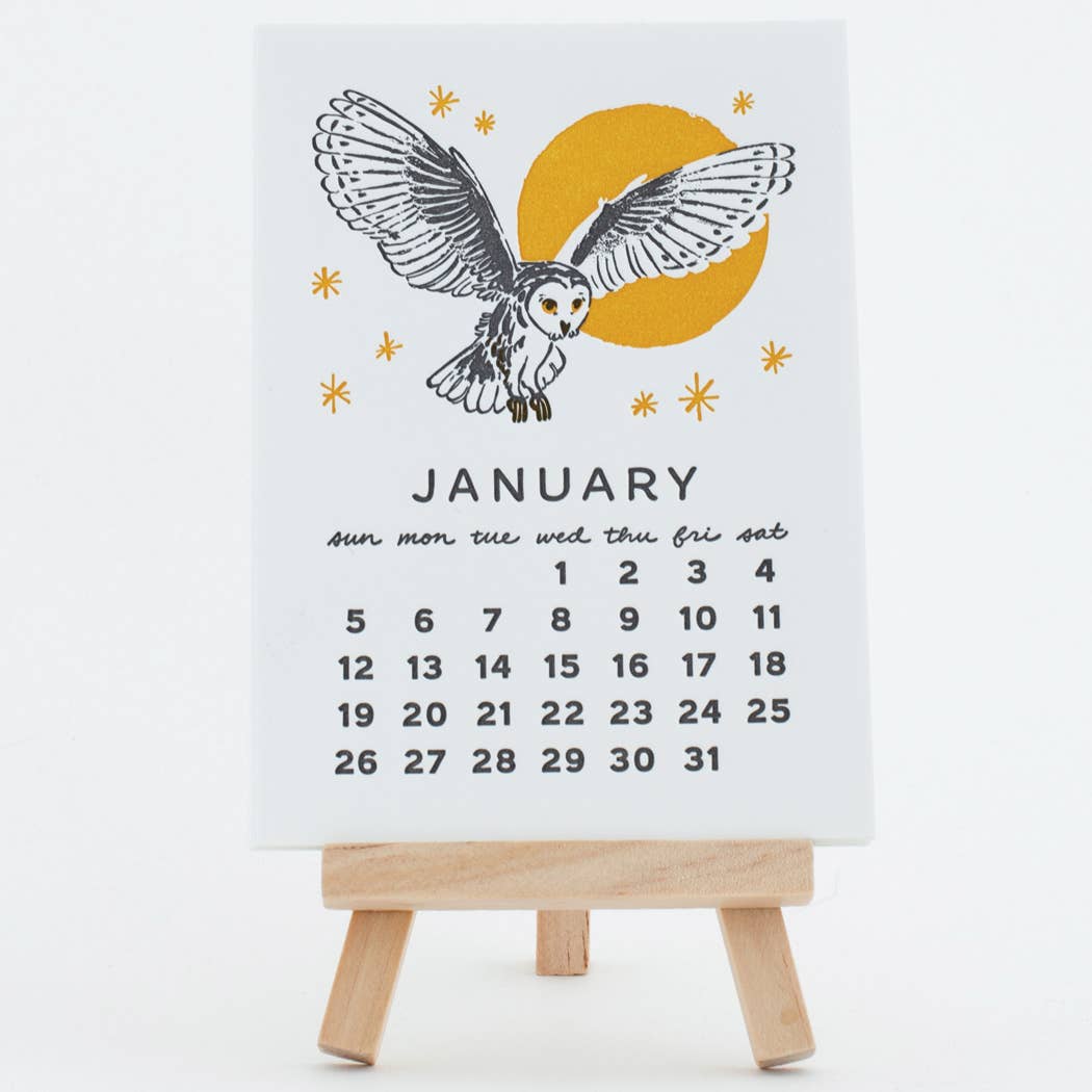 Smudge Ink - 2025 Forest Friends Letterpress Desk Calendar