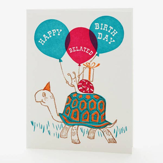 Ilee Papergoods - Turtle & Snail Belated Birthday Notecard