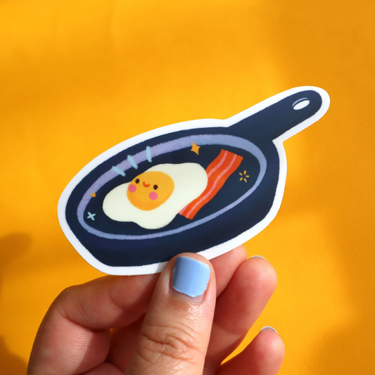 Yay! It's Vica - Happy Egg Frying Pan Sticker