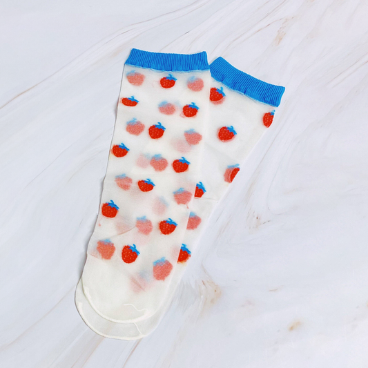 Ellison+Young Strawberry Sheer Socks