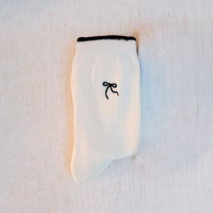 Ellison+Young - White Bow Socks