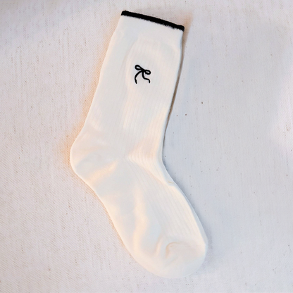 Ellison+Young - White Bow Socks