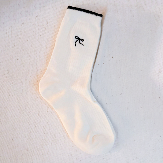 Ellison+Young - White Bow Socks